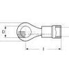 Izolované oko "Easy entry" na zakončení kabelu s průřezem vodiče 0,5 - 1,5 mm2 / M8. Ekvivalent RF-M8