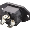 Konektor dle EN60 320-1 na panel. Připojení zadní části přes faston 6.3mm