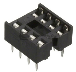 Konektor z řady DIP Sokl, přímý s rozestupem řádků 7.62 mm a výškou patice 2.54 mm