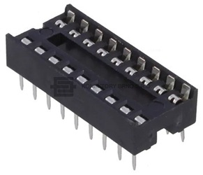 Konektor z řady DIP Sokl, přímý s rozestupem řádků 7.62 mm a výškou patice 2.54 mm