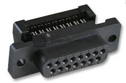 Konektor  typu D-SUB z řady HDF-20 pro Ribbon kabel. Provedení konektoru je plastové.