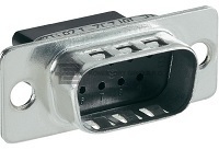 Konektor řady D-SUB rovný s kolíčky, kontakty krimpovací,9 pin