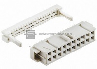 Konektor z řady Latch pro ribbon cable, přímý s dutinkami, 20 pin s roztečí 2,54 mm