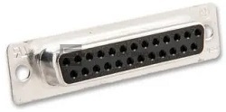 Konektor řady D-SUB rovný s dutinkami, kontakty pájecí,25 pin