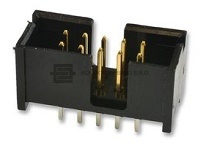 Konektor z řady Latch, přímý s kolíčky  do PS a s uchycením pro páskové kabely s roztečí 2,54 x 2,54mm, 2x5 pin