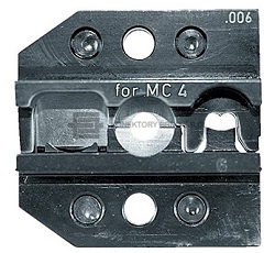 Lisovací čelisti pro MC4 s možností střihu a odizolování vodiče pro průřez 6mm2