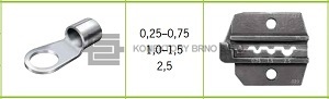 Lisovací čelisti pro neizolovaná kabelová oka a spojky.