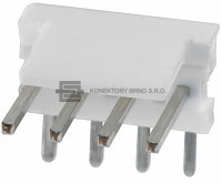 Konektor řady MTA-100 s roztečí pinů 2.54mm a čelíčkem pro určení správné polarity a lepší jištění proti samovolnému rozpojení.