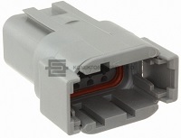 Vodotěsný řadovový konektor pro automobilový průmysl od výrobce Deutsch.