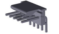 Konektor řady MTA-100 s roztečí pinů 2.54mm a čelíčkem pro určení správné polarity a lepší jištění proti samovolnému rozpojení.