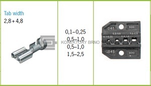 Čelist pro neizolované ploché konektory 2.8-4.8mm